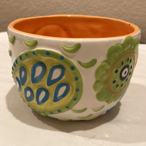 Clay Art Oversized Floral Owl Mug Cup Colorful Design with Orange Inside 18oz - Picture 3 of 8